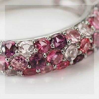 P10%中 アルルカン マルチカラーパヴェリング ボルドー PT900 K18 K10  