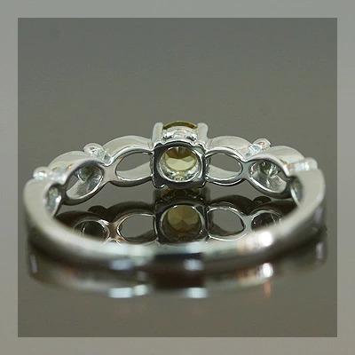 ゴールデンベリルフラワーガーランドリング PT900 K18 K10対応  