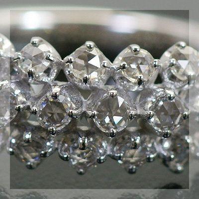 25石の煌めき ローズカットダイヤモンドリング 誕生石 4月 PT900 K18 K10対応の画像