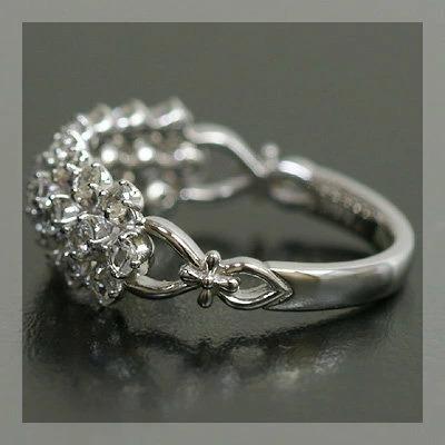 25石の煌めき ローズカットダイヤモンドリング 誕生石 4月 PT900 K18 K10対応の画像