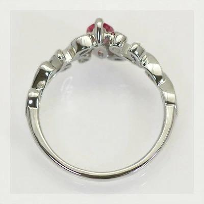 ローズカットダイヤモンドフラワーリング 誕生石 4月 PT900 K18 K10対応の画像