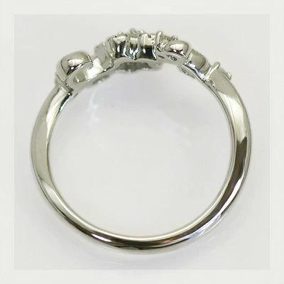 ローズカットダイヤモンドフラワーリング 誕生石 4月 PT900 K18 K10対応の画像
