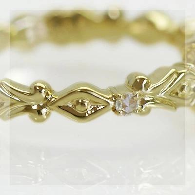 ペリドット ローズカットダイヤモンドリング 誕生石 4月 8月 PT900 K18 K10対応の画像