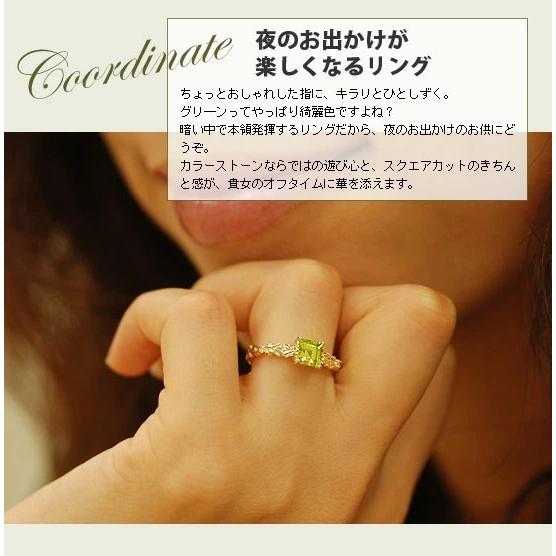 ペリドット ローズカットダイヤモンドリング 誕生石 4月 8月 PT900 K18 K10対応の画像