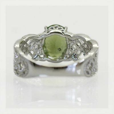グリーントルマリン ローズカットダイヤモンドリング PT900 K18 K10対応 誕生石 4月 10月の画像