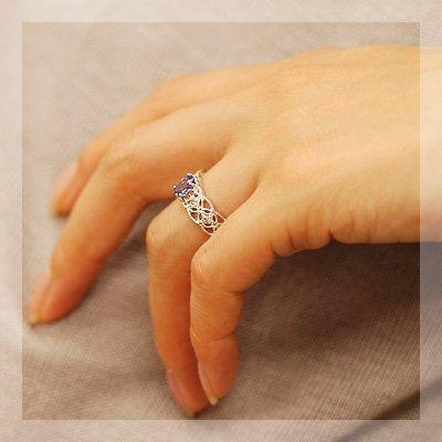 タンザナイト ローズカットダイヤモンドリング PT900 K18 K10対応  誕生石 4月 12月の画像