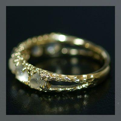 ムーンストーン 6石 エキゾチック リング PT900 K18 K10対応 誕生石 6月の画像