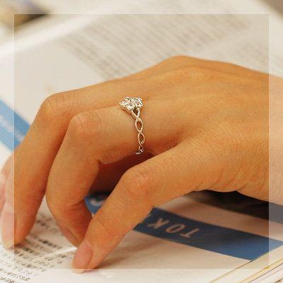 ローズカットダイヤモンド ネモフィラ ミル打ちリング 誕生石 4月 PT900 K18 K10対応の画像