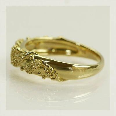 ミモザモチーフ地金リング PT900 K18 K10対応の画像