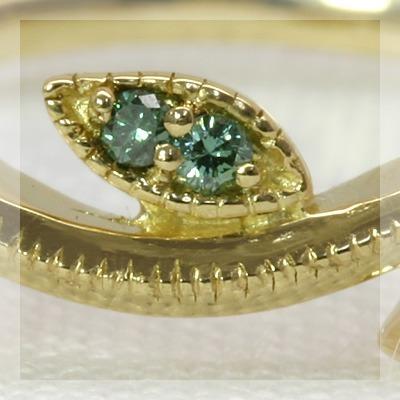 SALE K18 グリーンダイヤモンド リング グリーンダイヤモンドリーフ・ラインリング 誕生石 4月 PT900 K18 K10