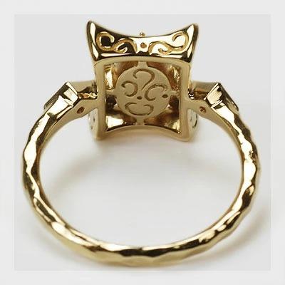クリソベリルキャッツアイ ダイヤモンドリング PT900 K18 K10対応 誕生石 4月の画像