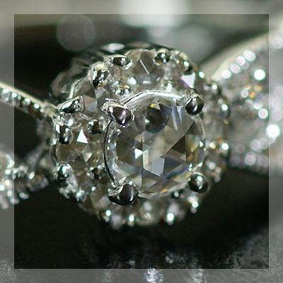 ローズカットダイヤ ブリリアントダイヤモンドリング ソアーヴェ PT900 K18 K10対応  誕生石 4月の画像