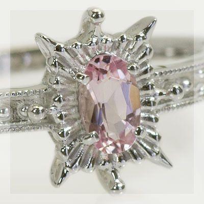 モルガナイト ローズカットダイヤモンドリング PT900 K18 K10対応  誕生石 4月 春色ピンクの画像