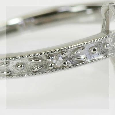 モルガナイト ローズカットダイヤモンドリング PT900 K18 K10対応  誕生石 4月 春色ピンクの画像