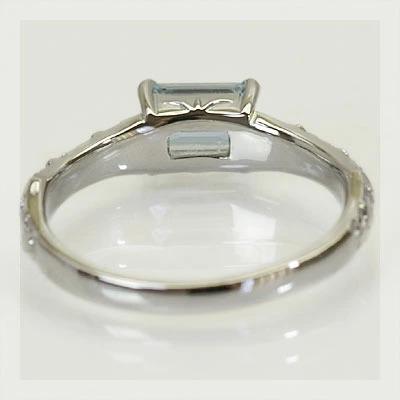 アクアマリンオクタゴンカットリング ミニアチュール PT900 K18 K10対応  誕生石 3月の画像