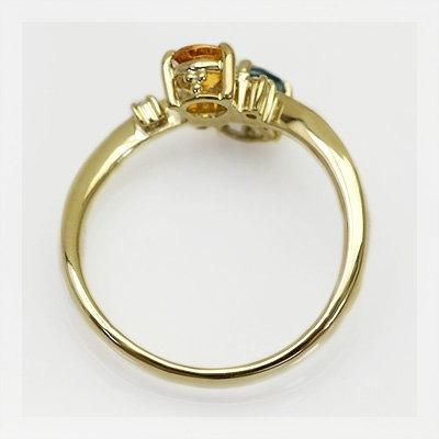 人気 再販 スペサタイトガーネット ロンドンブルートパーズ ローズカットダイヤモンドリング 誕生石 1月 11月 PT900 K18 K10対応の画像