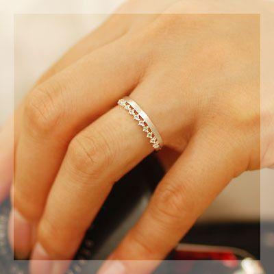 心地よい煌き ローズカットダイヤモンド 10石リング　PT900 K18 K10対応  誕生石 4月の画像