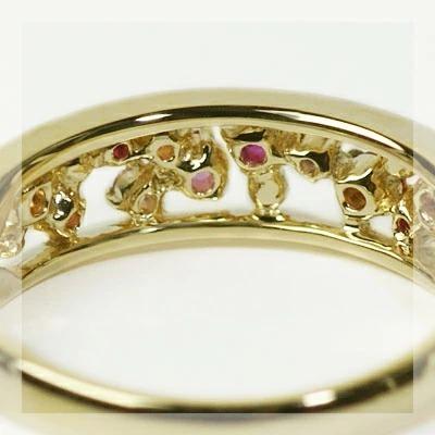 ミストゥーラ ピンク系マルチカラーリング PT900 K18 K10対応 春色ピンクの画像