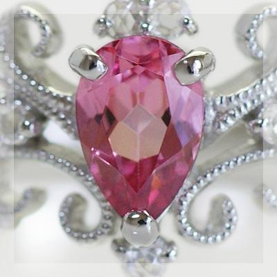 アラベスカーレ”スピネル ローズカットダイヤモンドリング PT900 K18 K10対応 誕生石 4月の画像