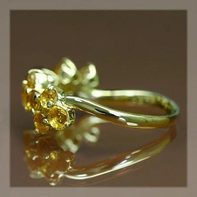 シトリンランダムウェーブリング 誕生石 11月 PT900 K18 K10対応の画像