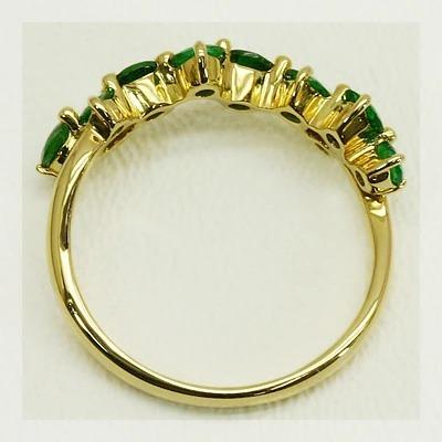 人気 再販 グリーンガーネットランダムウェーブリング 誕生石 1月 PT900 K18 K10対応の画像