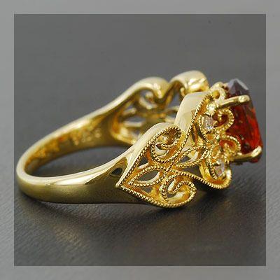 中古 レディース リング 指輪 オレリーア マデイラシトリン ローズカットダイヤモンドリング 誕生石 4月 11月 xmas クリスマス bfcp15 【VQL1901874604】(66550円)