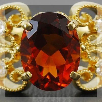 中古 レディース リング 指輪 オレリーア マデイラシトリン ローズカットダイヤモンドリング 誕生石 4月 11月 xmas クリスマス bfcp15 【VQL1901874604】(66550円)