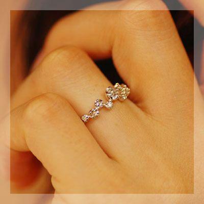 ローズカットダイヤ ブリリアントダイヤモンドリング 誕生石 4月 PT900 K18 K10対応の画像