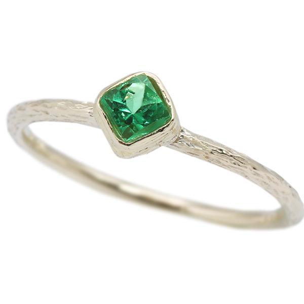 エメラルド 原石ラフカット リング 指輪 PT900 K18 K10対応