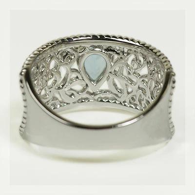 サンタマリアアフリカーナ アクアマリン ローズカット ダイヤモンド 薔薇のレースワーク リング 誕生石 3月 PT900 K18 K10対応 |  | 03