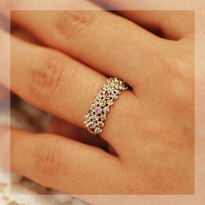 ミストゥーラ   デリシュー マルチカラー リング PT900 K18 K10対応の画像
