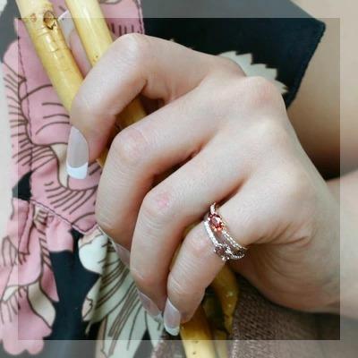 P+10％中 オレンジサファイア ダイヤモンド フレーミング リング ピンキーサイズも可能 誕生石 4月 9月 PT900 K18 K10対応 |  | 02