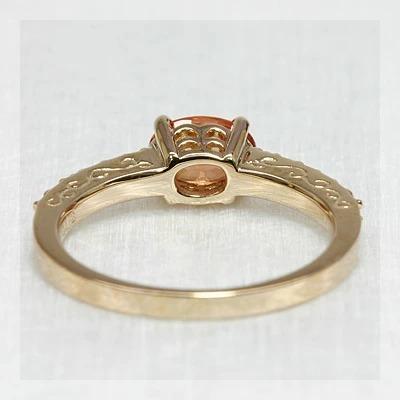 P+10％中 オレンジサファイア ダイヤモンド フレーミング リング ピンキーサイズも可能 誕生石 4月 9月 PT900 K18 K10対応 |  | 04