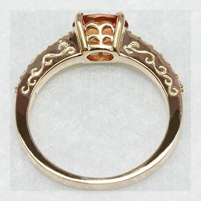 P10％ オレンジサファイア ダイヤモンド フレーミング リング ピンキー