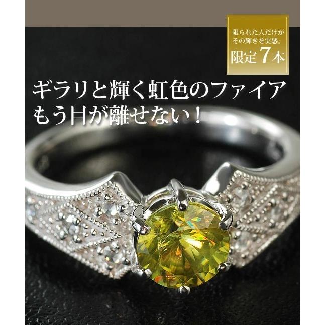 スフェーン ローズカットダイヤモンド リング 誕生石 4月 PT900 K18 K10対応の画像