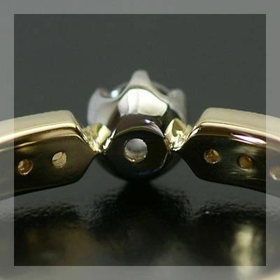 ローズカットダイヤモンド K10　K18　プラチナ900コンビ リング  PT900 K18 K10対応 誕生石 4月の画像