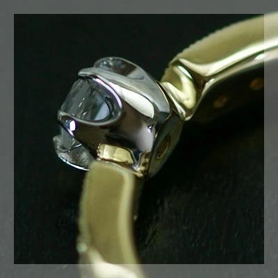 ローズカットダイヤモンド K10　K18　プラチナ900コンビ リング  PT900 K18 K10対応 誕生石 4月の画像