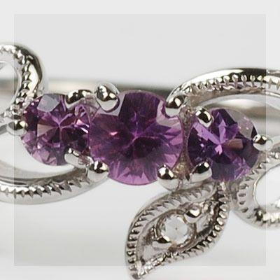 P+10％中 ヴェリータ ヴァイオレットサファイア ローズカットダイヤモンドリング 誕生石 4月 9月 PT900 K18 K10対応 |  | 02