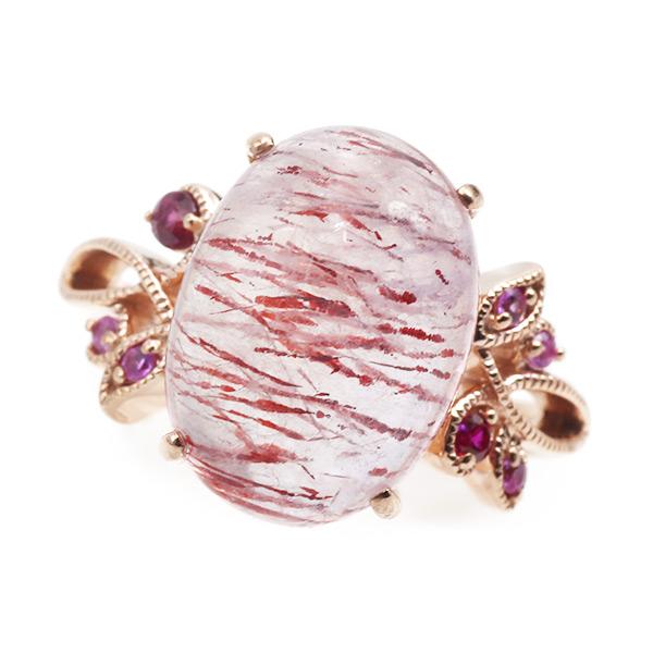ストロベリークオーツ ルビー ピンクサファイア リング SV925ピンクメッキ 指輪　PT900 K18 K10はお問い合わせ下さい |  | 02