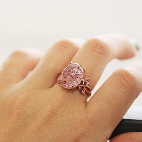 ストロベリークオーツ ルビー ピンクサファイア リング SV925ピンクメッキ 指輪　PT900 K18 K10はお問い合わせ下さい |  | 07