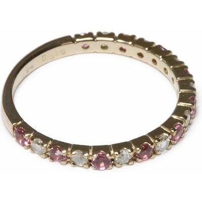 ピンクトルマリン ローズカットダイヤモンド リング PT900 K18 K10対応 誕生石 4月 10月 春色ピンクの画像