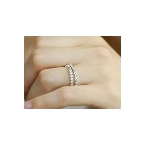 コーディネート抜群 19石が整然と並ぶ、ローズカットダイヤモンド リング PT900 K18 K10対応 誕生石 4月の画像
