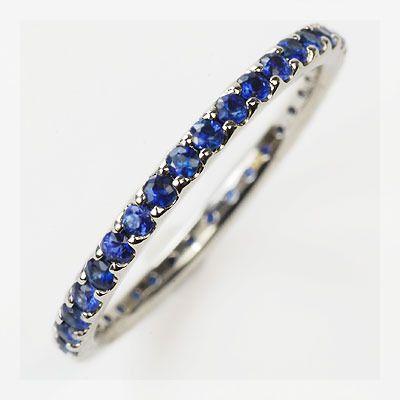 レディース   究極のクラシカル ブルーサファイア フルエタニティリング 0〜5.5号  誕生石 9月の画像