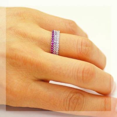 レディース   究極のクラシカル ダイヤモンド フルエタニティリング 0〜5.5号  誕生石 4月の画像
