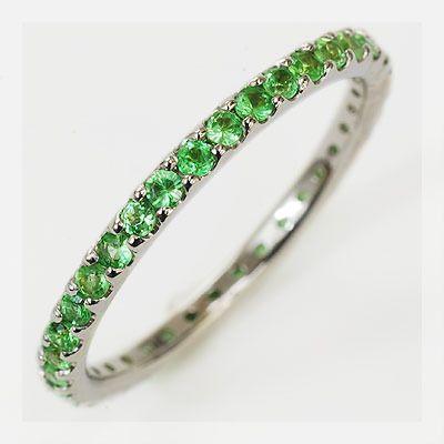 レディース   究極のクラシカル グリーンガーネット フルエタニティリング 0〜5.5号  誕生石 1月の画像