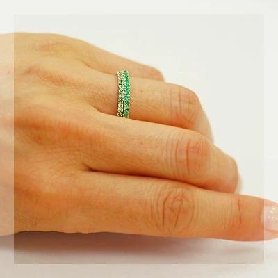 レディース   究極のクラシカル グリーンガーネット フルエタニティリング 0〜5.5号  誕生石 1月の画像