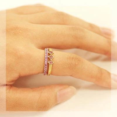 レディース   究極のクラシカル ピンクサファイア フルエタニティリング 0〜5.5号  誕生石 9月 春色ピンクの画像