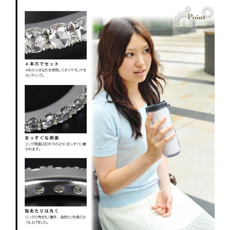 究極の”ストレートデザイン ローズカットダイヤモンド オーセンティックリング 誕生石 4月 PT900 K18 K10対応の画像