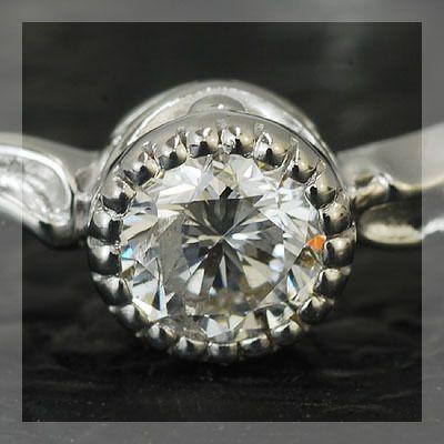 鑑定カード付き ダイヤモンドミル打ちリング 誕生石 4月 PT900 K18 K10対応の画像