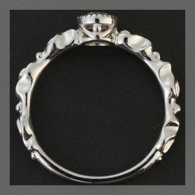 鑑定カード付き ダイヤモンドミル打ちリング 誕生石 4月 PT900 K18 K10対応の画像